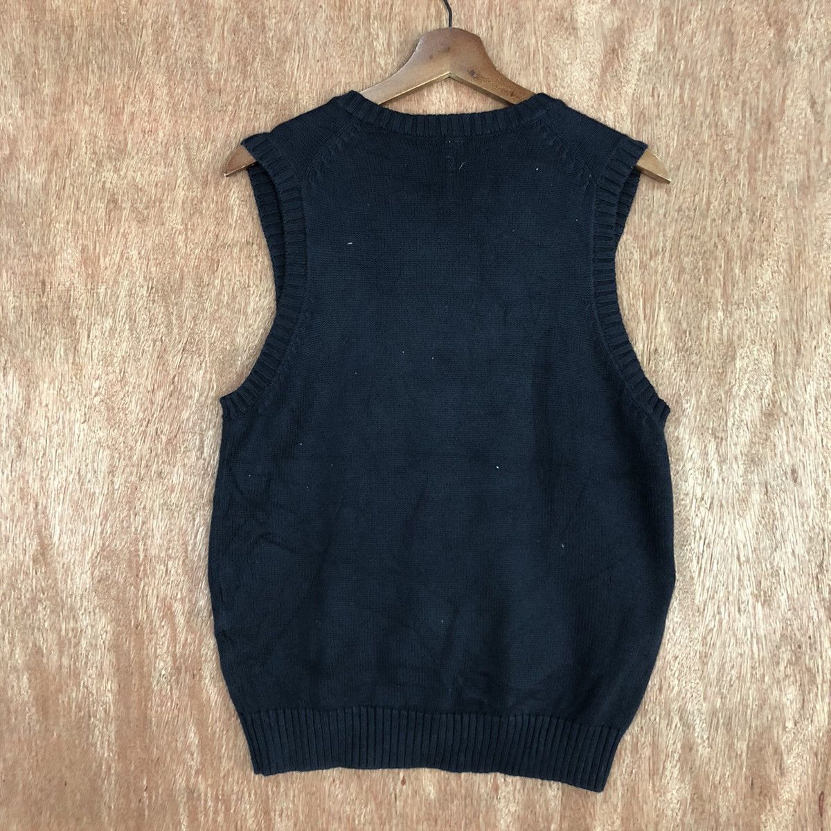 Vintage Japan Black plain Knit Vest #c846 Size US S / EU 44-46 / 1 - 9 Thumbnail