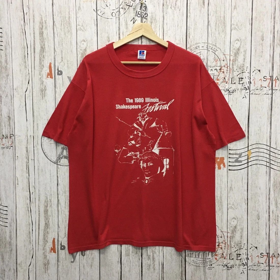 Russell Athletic × Vintage Rare Vintage 1989 Illinois Shakespeare Festival Tee Size US XL / EU 56 / 4 - 1 Thumbnail