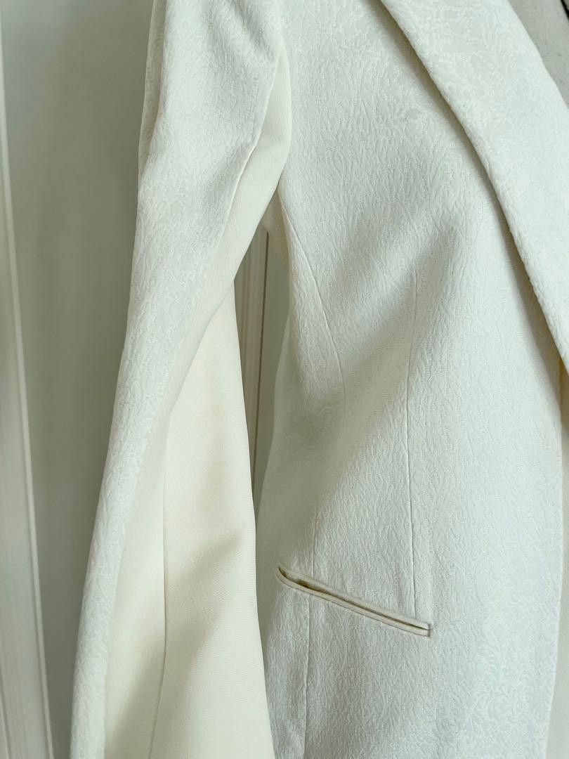 Celine Old Celine White Jacquard Coat Size S / US 4 / IT 40 - 4 Thumbnail