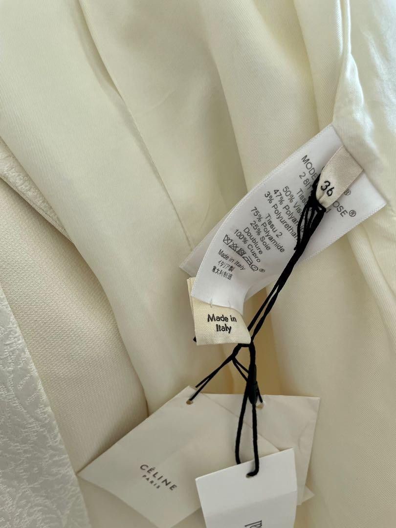 Celine Old Celine White Jacquard Coat Size S / US 4 / IT 40 - 5 Thumbnail