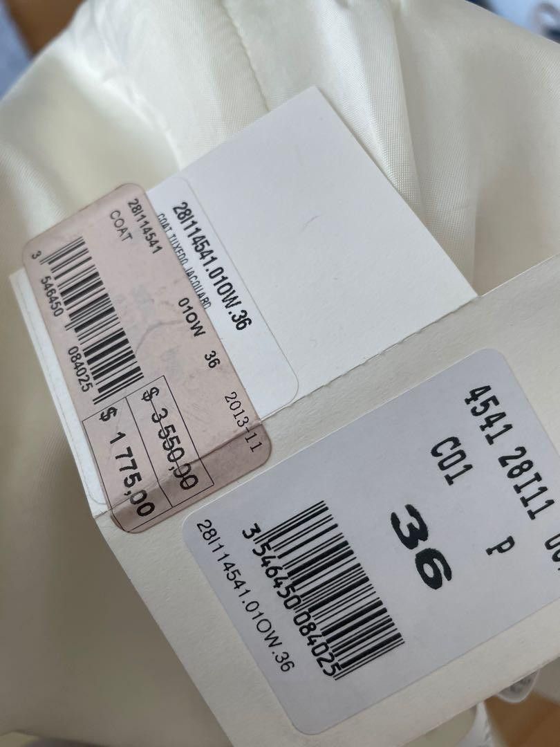 Celine Old Celine White Jacquard Coat Size S / US 4 / IT 40 - 8 Thumbnail