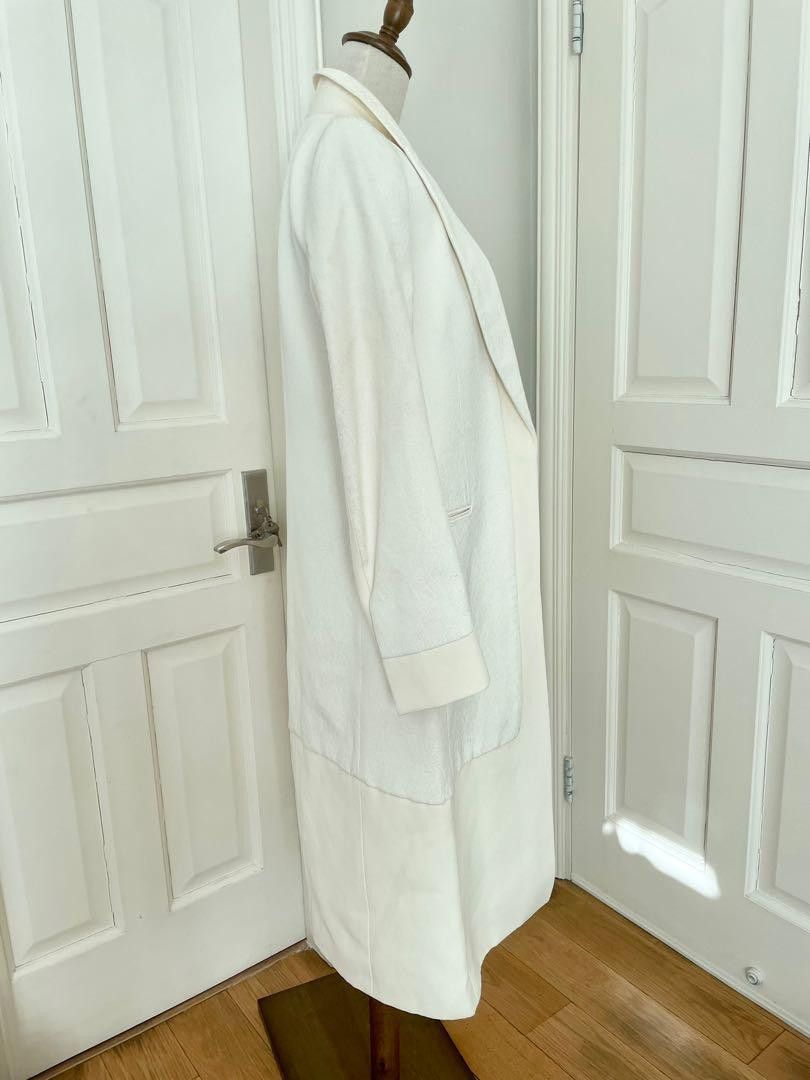 Celine Old Celine White Jacquard Coat Size S / US 4 / IT 40 - 2 Thumbnail