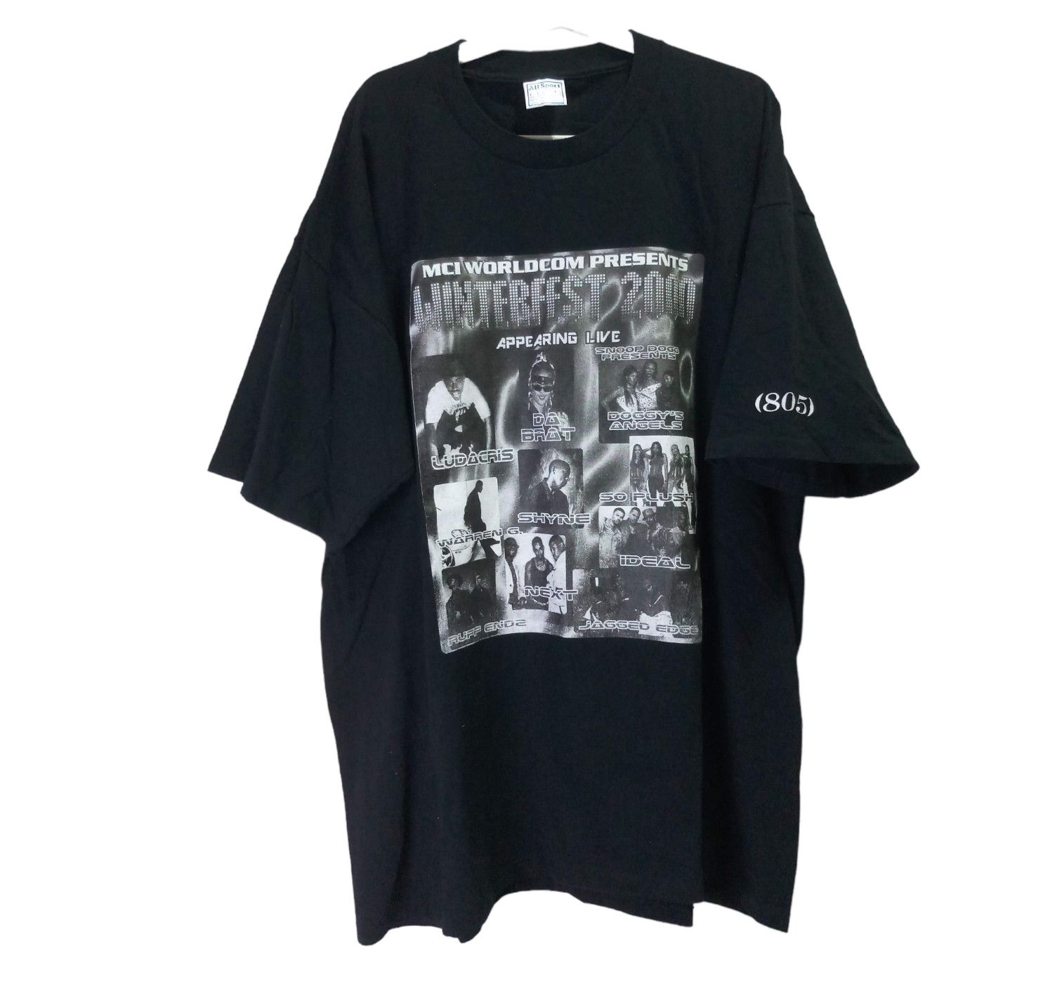 image of Warren G Shyne Winterfest 2000 Rap Tees in Black, Men's (Size 2XL)