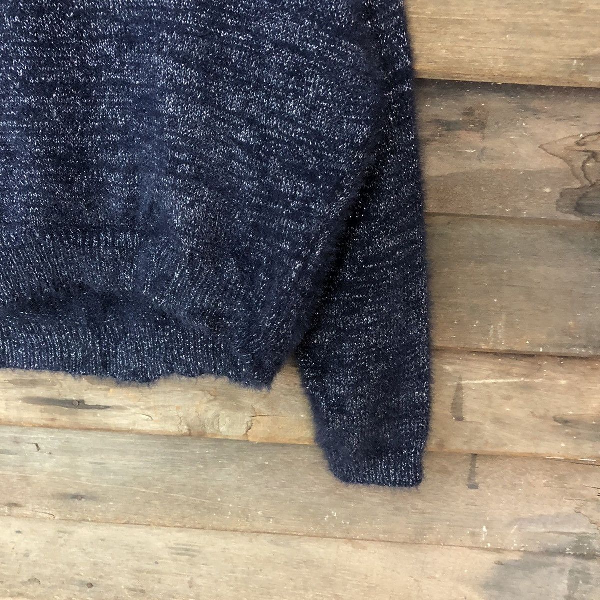 Vintage MYU D.Blue Shag Shaggy Fur Mohair Knitwear #6969 Size US M / EU 48-50 / 2 - 5 Thumbnail