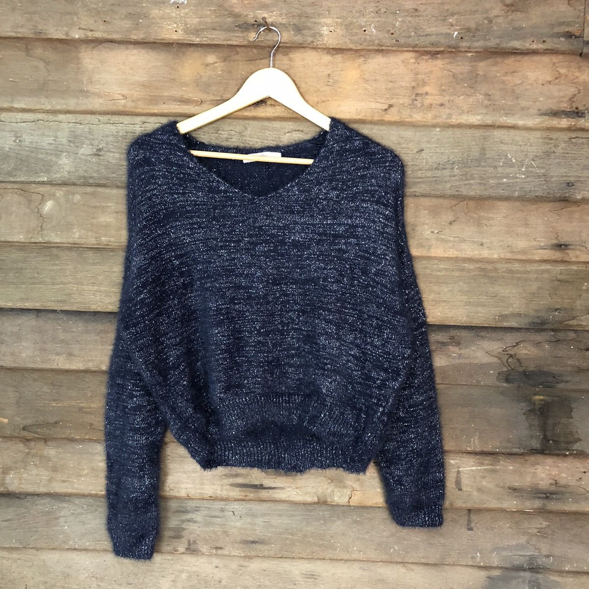 Vintage MYU D.Blue Shag Shaggy Fur Mohair Knitwear #6969 Size US M / EU 48-50 / 2 - 1 Thumbnail