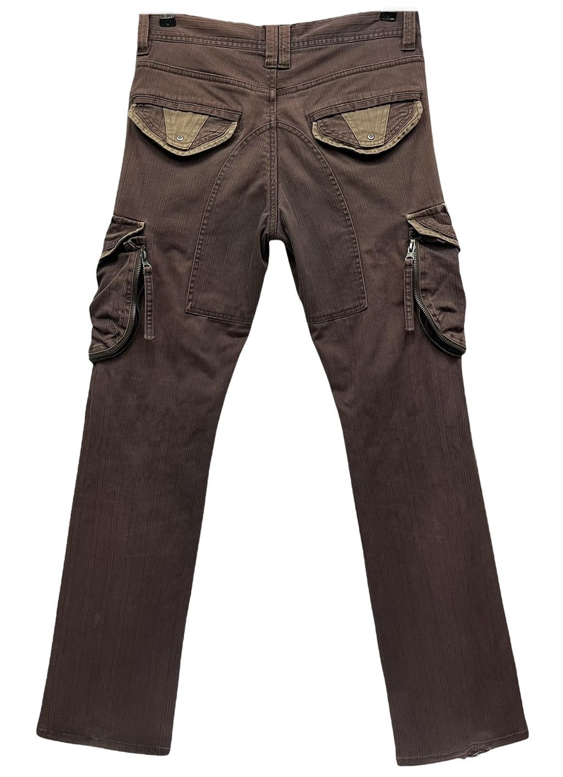 20471120 🔥31040=UOMO Bondage Cargo Brown Stretch Poly-Cotton Pants Size US 30 / EU 46 - 4 Thumbnail