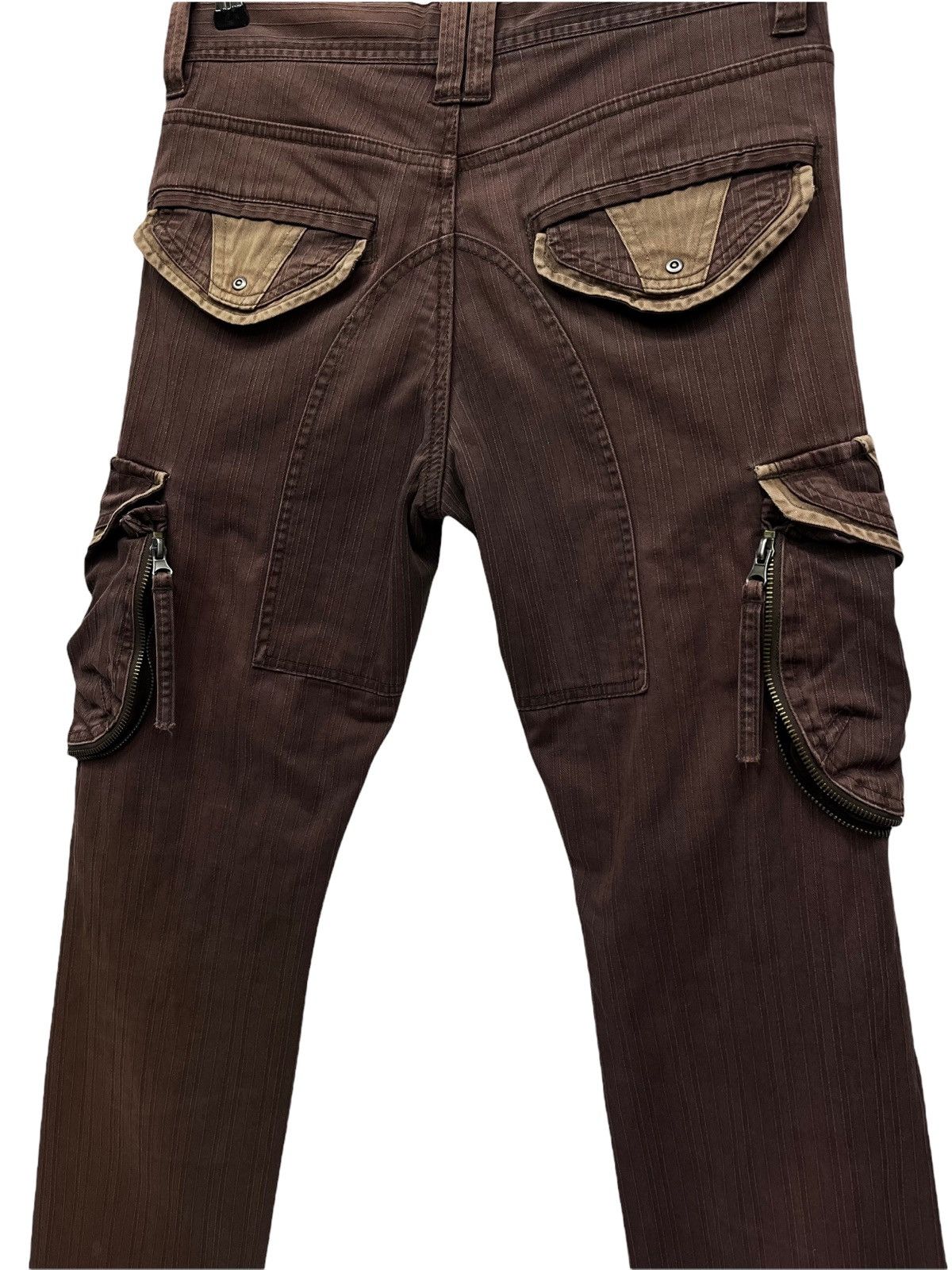 20471120 🔥31040=UOMO Bondage Cargo Brown Stretch Poly-Cotton Pants Size US 30 / EU 46 - 5 Thumbnail