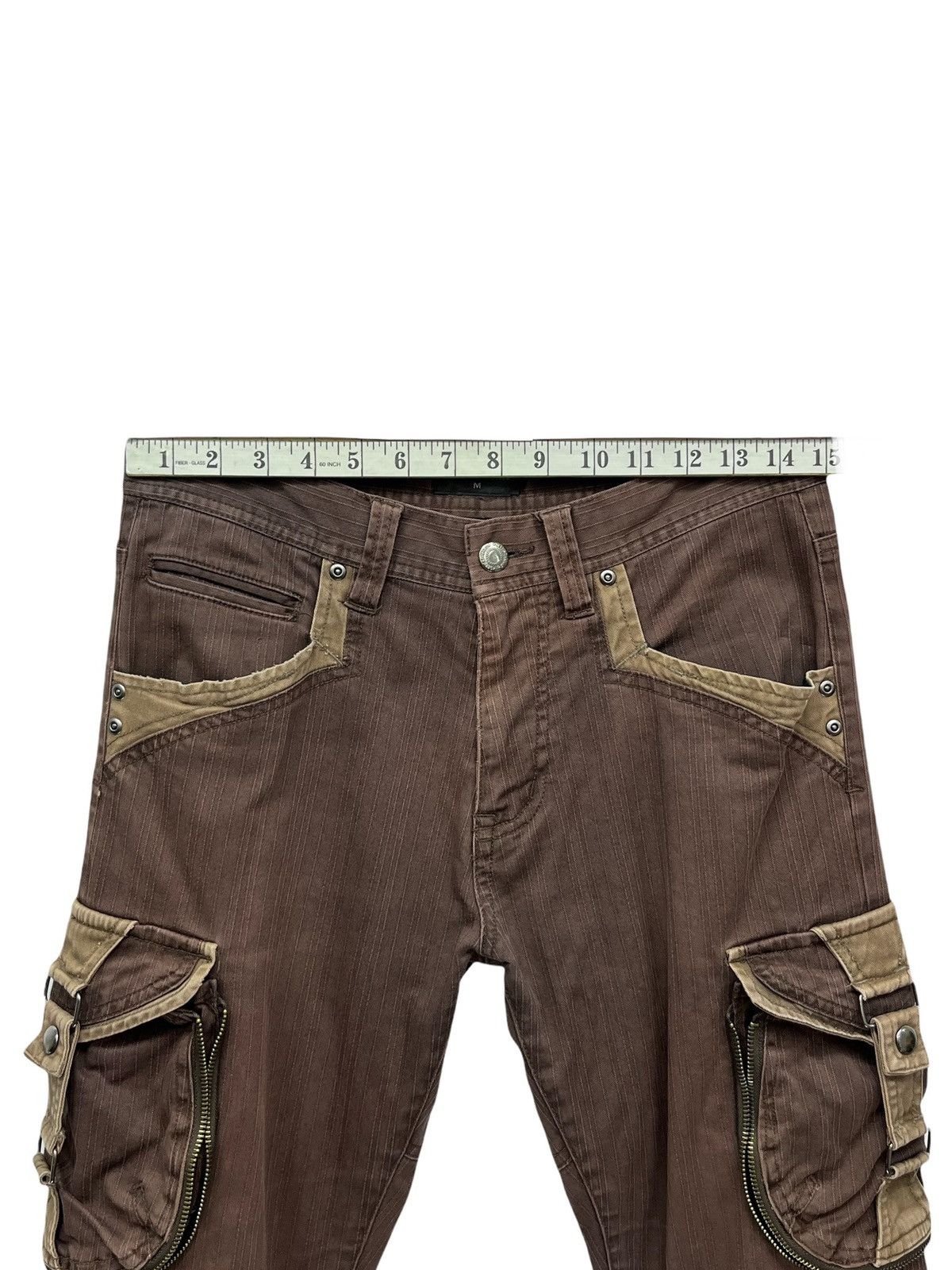 20471120 🔥31040=UOMO Bondage Cargo Brown Stretch Poly-Cotton Pants Size US 30 / EU 46 - 8 Thumbnail