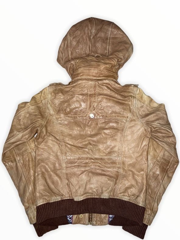 Tommy Hilfiger TOMMY HILFIGER DENIM LEATHER JACKET HOODIE Size US XS / EU 42 / 0 - 3 Thumbnail