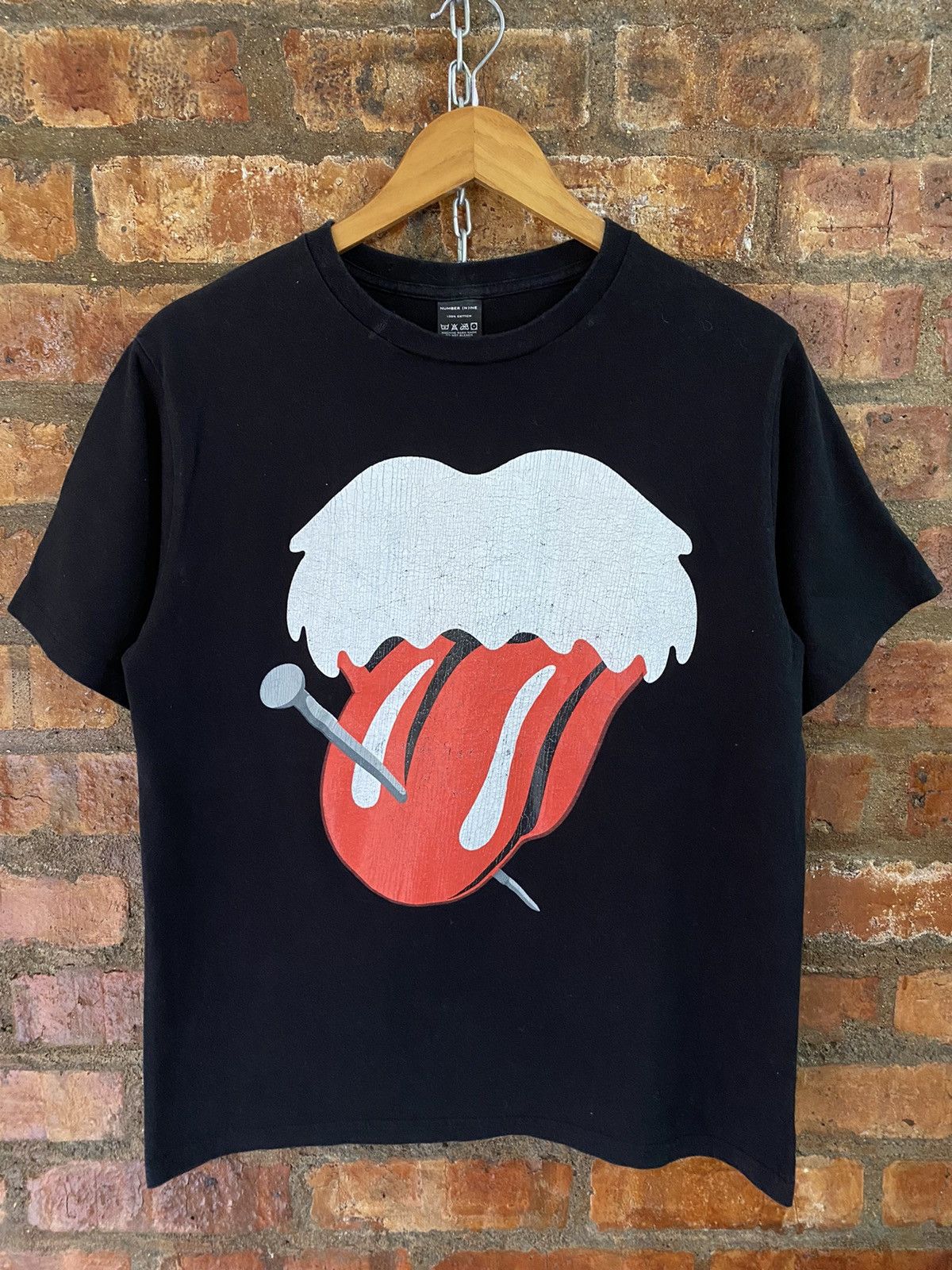 Number (N)ine 🔥Iconic rolling stone lip and tongue tee Size US L / EU 52-54 / 3 - 2 Thumbnail