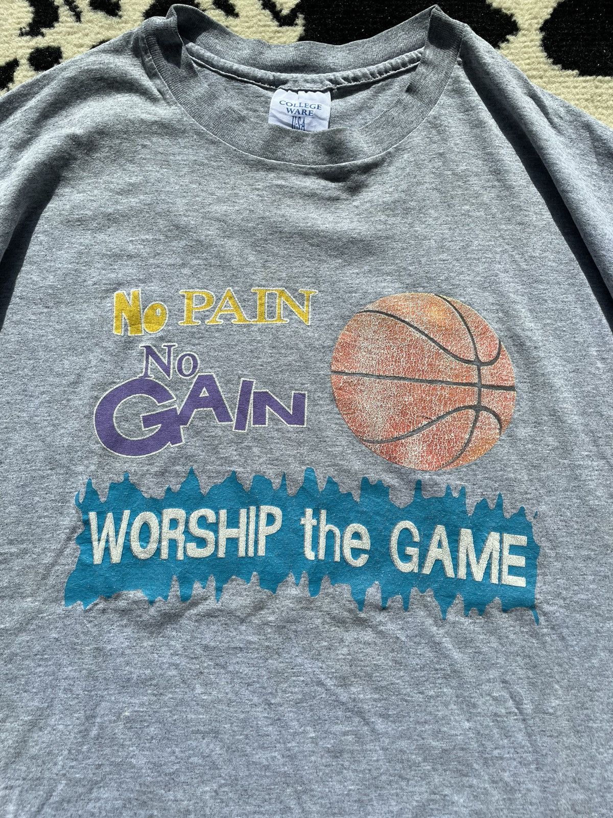 Vintage Vintage No Pain No Gain Grey T-shirt 90s Size US XL / EU 56 / 4 - 4 Thumbnail