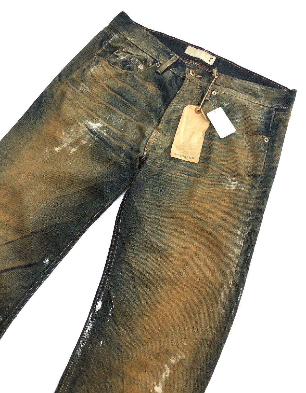 Prospective Flow PROSPECTIVE FLOW "RAMPO" RUSTY PAINT SPLATTER STRAIGHT DENIM Size US 34 / EU 50 - 3 Thumbnail