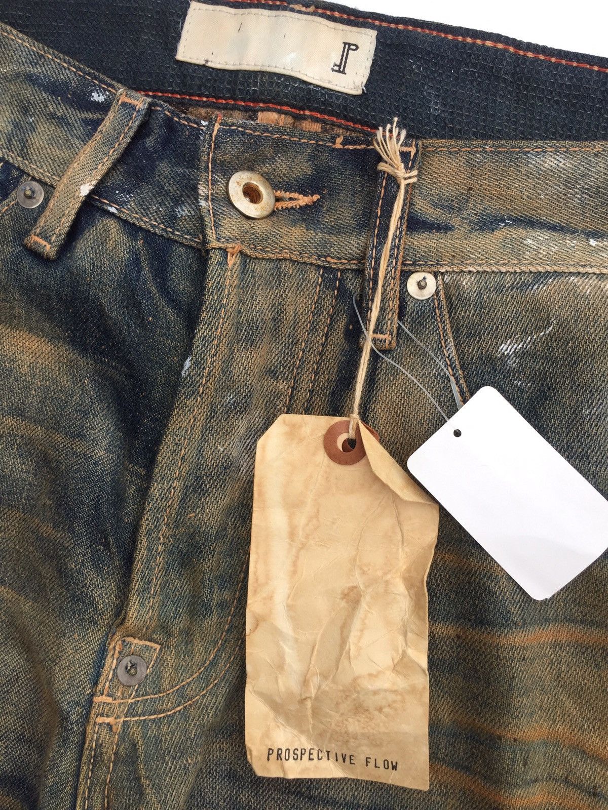 Prospective Flow PROSPECTIVE FLOW "RAMPO" RUSTY PAINT SPLATTER STRAIGHT DENIM Size US 34 / EU 50 - 14 Thumbnail