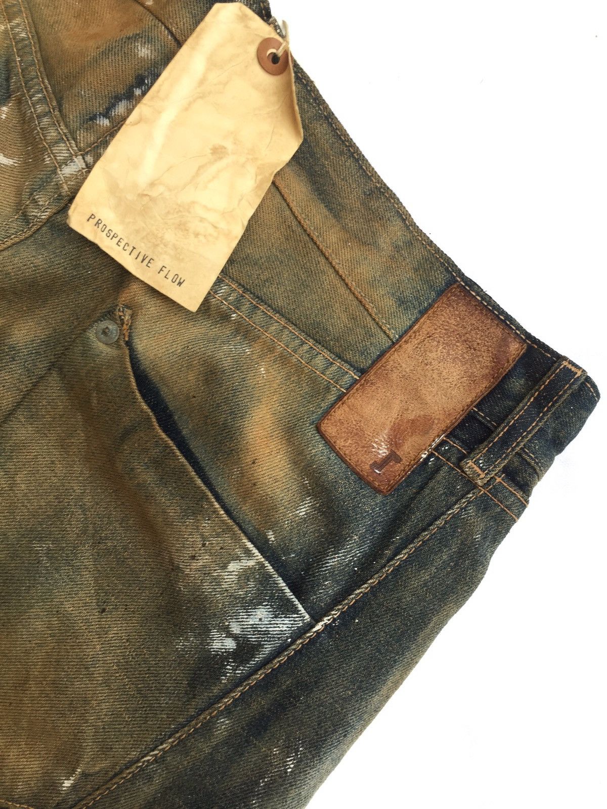 Prospective Flow PROSPECTIVE FLOW "RAMPO" RUSTY PAINT SPLATTER STRAIGHT DENIM Size US 34 / EU 50 - 12 Thumbnail