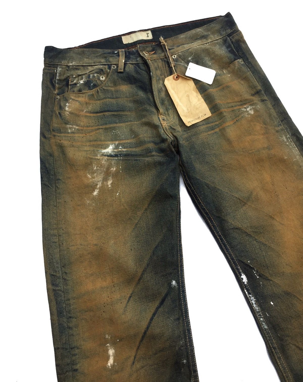 Prospective Flow PROSPECTIVE FLOW "RAMPO" RUSTY PAINT SPLATTER STRAIGHT DENIM Size US 34 / EU 50 - 4 Thumbnail