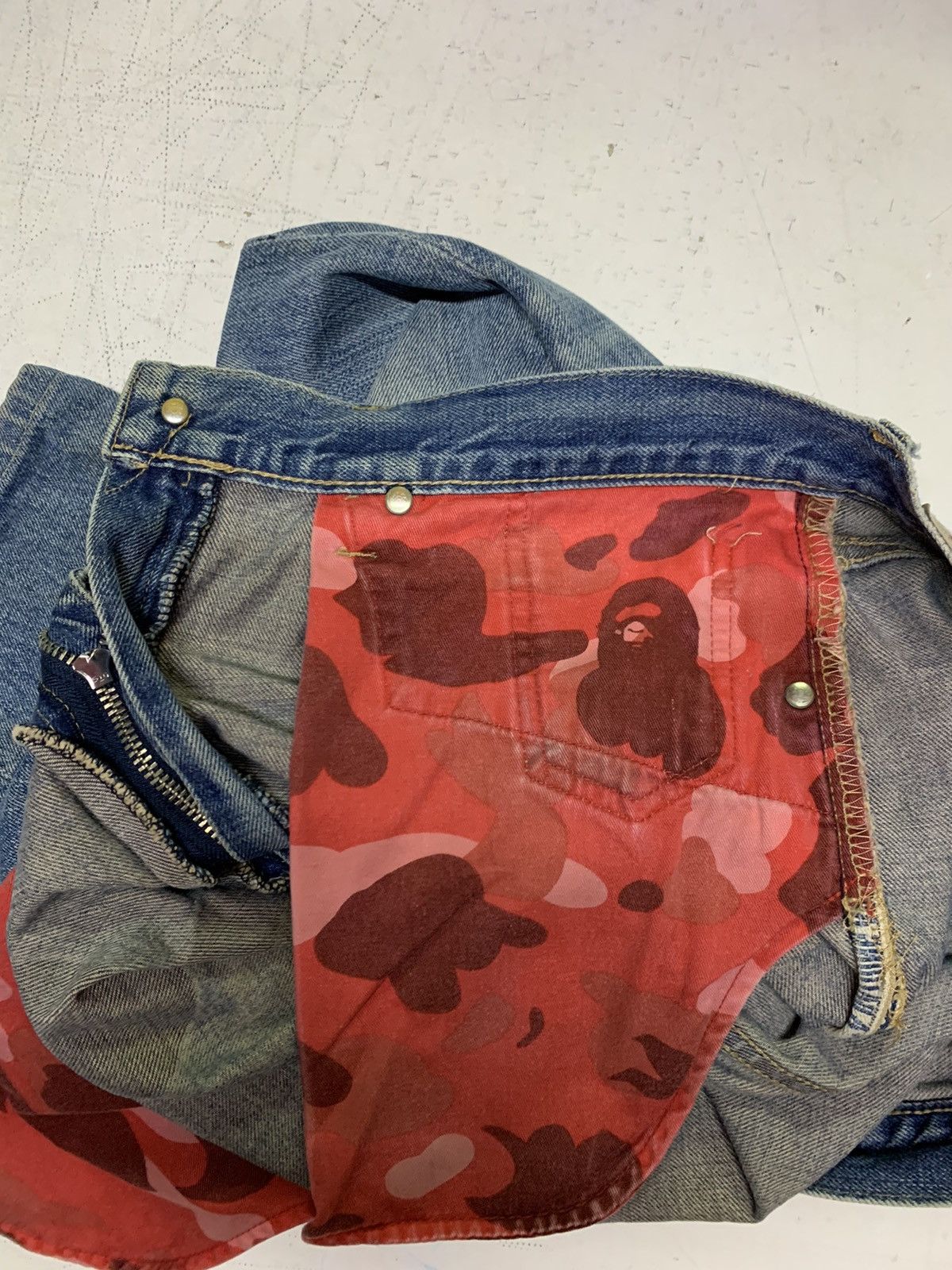 Bape Rare Baby Milo Face Denim Size US 34 / EU 50 - 11 Thumbnail