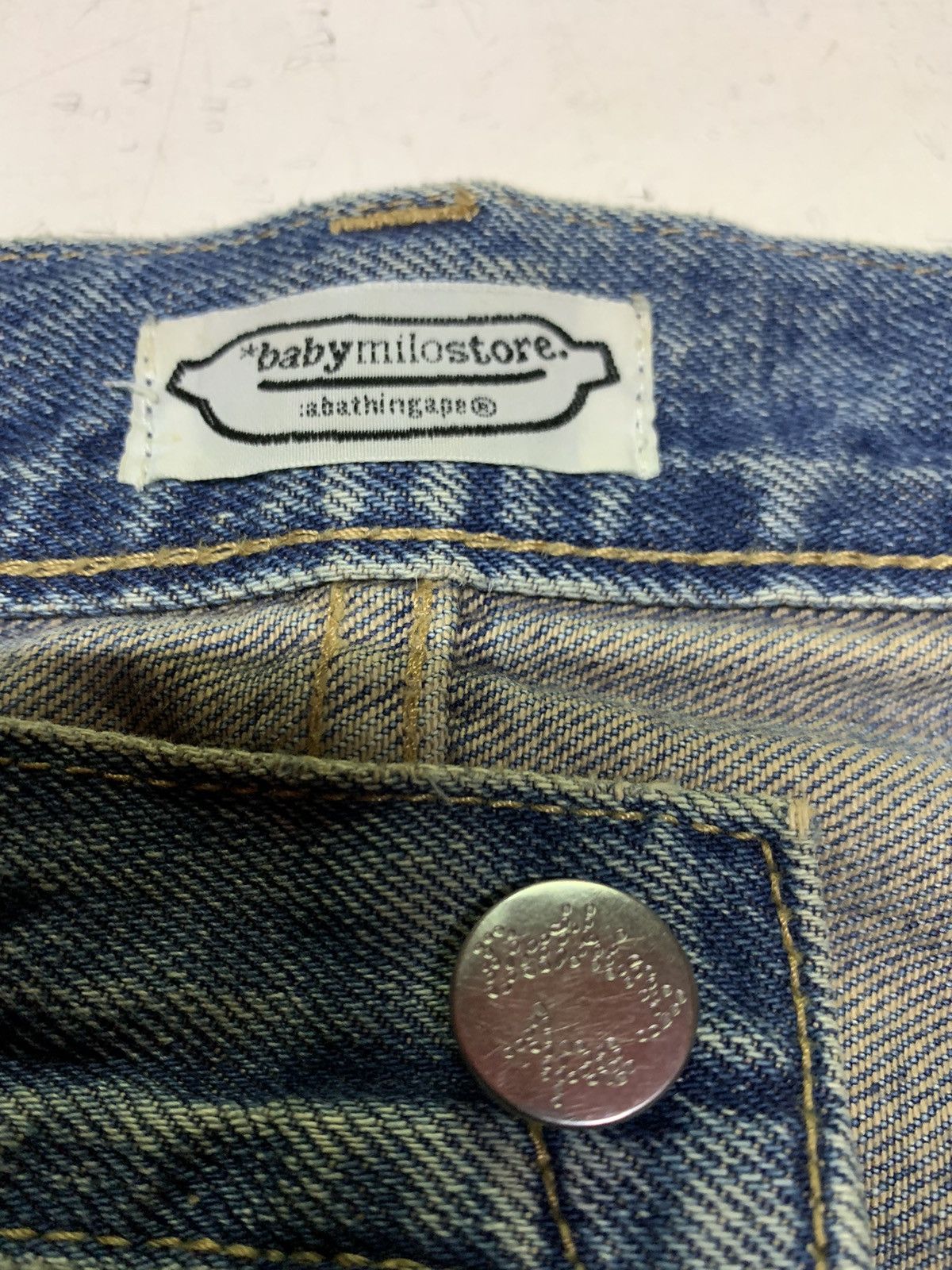 Bape Rare Baby Milo Face Denim Size US 34 / EU 50 - 8 Thumbnail