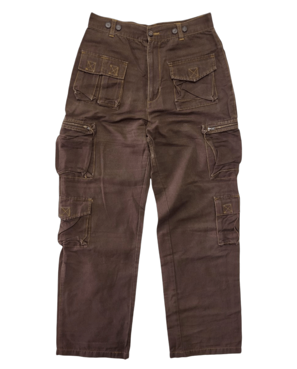 image of Vintage x Voodoo Tactical african Beat Club Part Ii Multipocket Tactical Pants in Brown (Size 28)