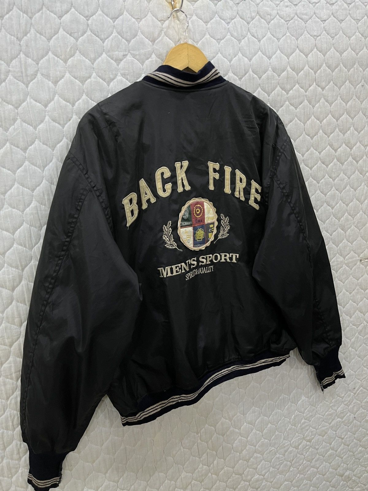 Vintage (Ppp). VINTAGE BACK FIRE HYPEBEAST VARSITY JACKET Size US L / EU 52-54 / 3 - 6 Thumbnail