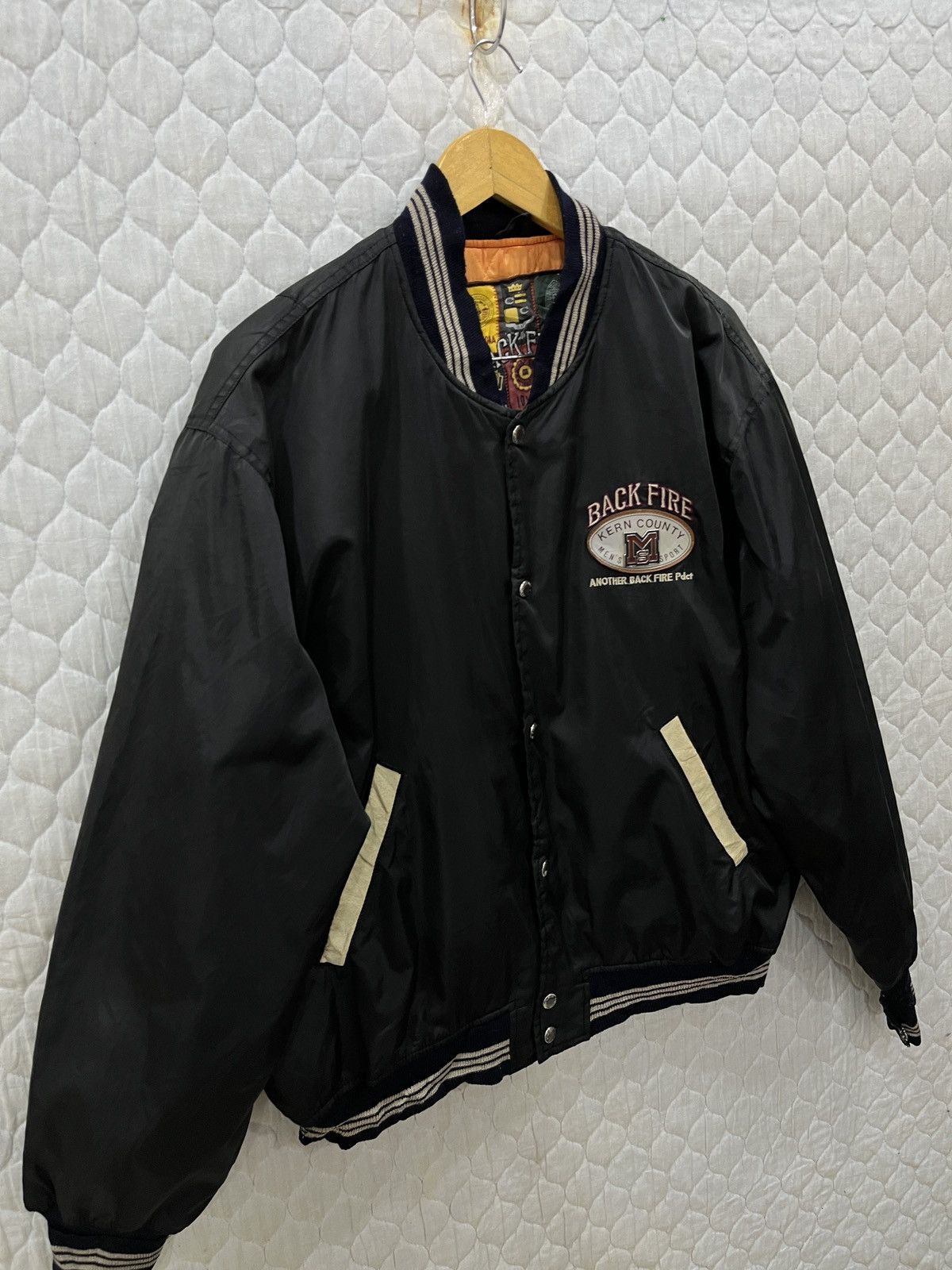 Vintage (Ppp). VINTAGE BACK FIRE HYPEBEAST VARSITY JACKET Size US L / EU 52-54 / 3 - 5 Thumbnail