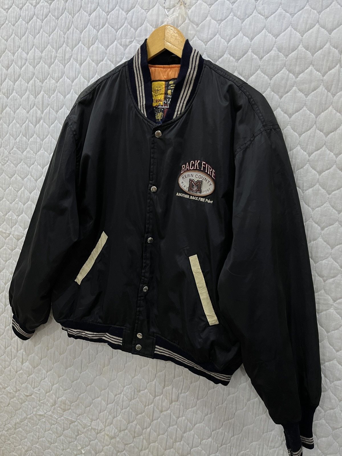 Vintage (Ppp). VINTAGE BACK FIRE HYPEBEAST VARSITY JACKET Size US L / EU 52-54 / 3 - 3 Thumbnail