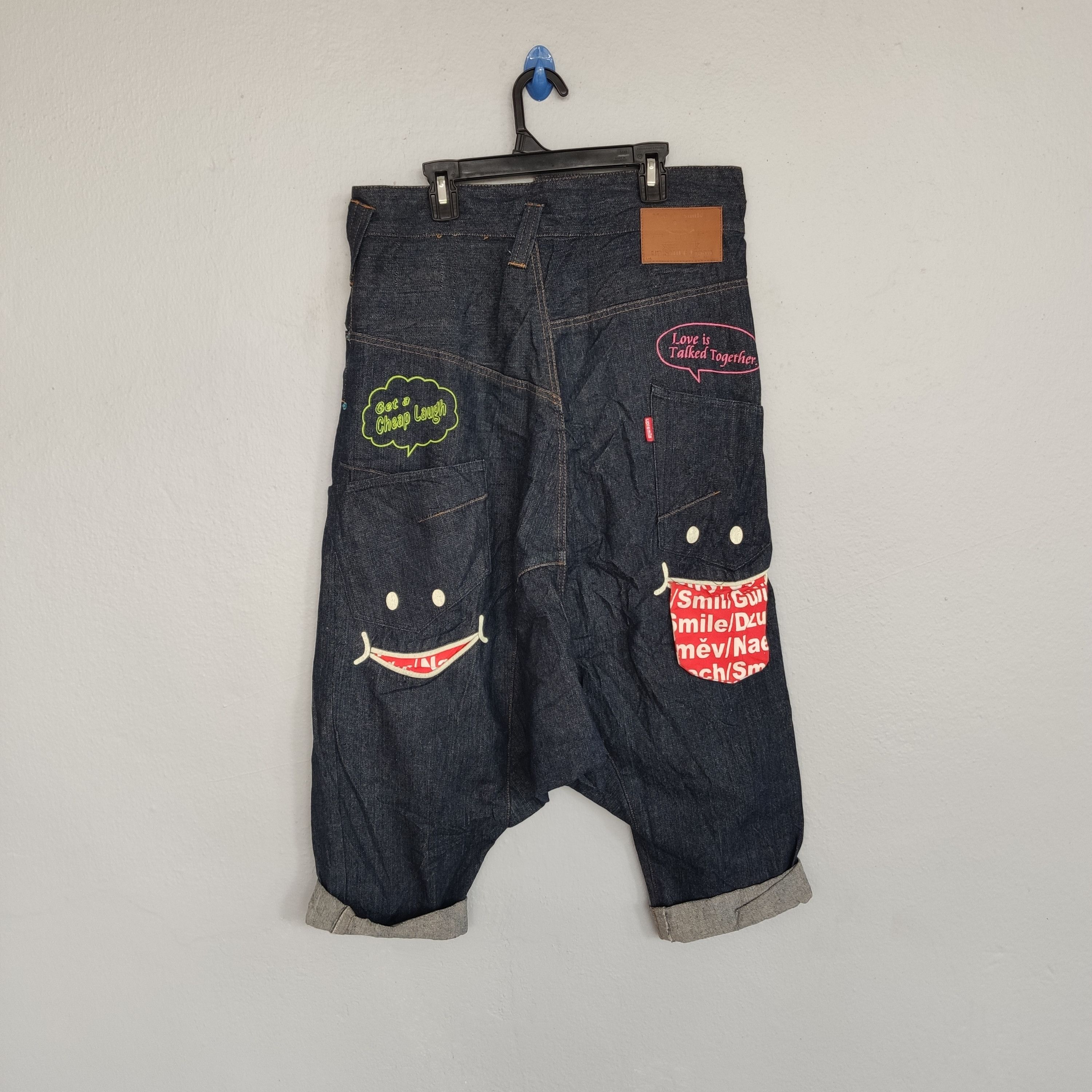 Japanese Brand UP SMILE SKATEBOARDS RARE DESIGN BALLOON TYPE DENIM Size US 32 / EU 48 - 1 Thumbnail