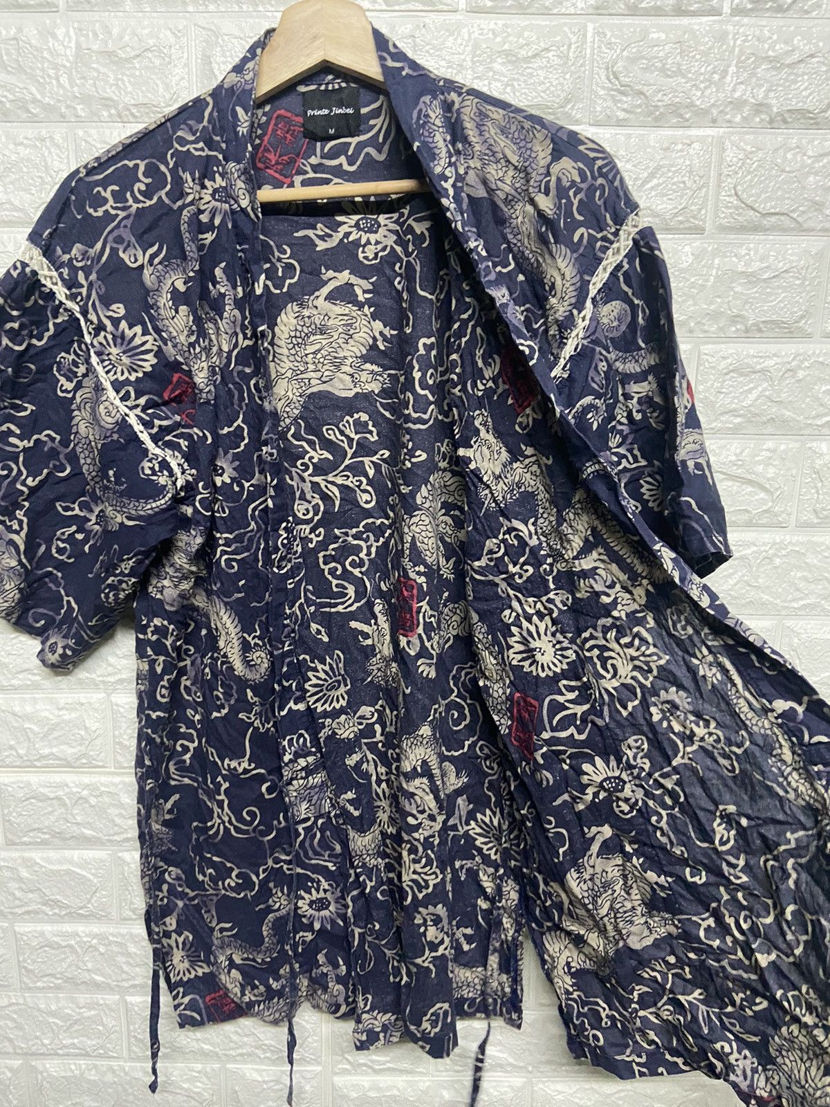Japanese Brand Printe Jinbei Dragon Full Print Kimono Cardigan Jacket Size US M / EU 48-50 / 2 - 4 Thumbnail