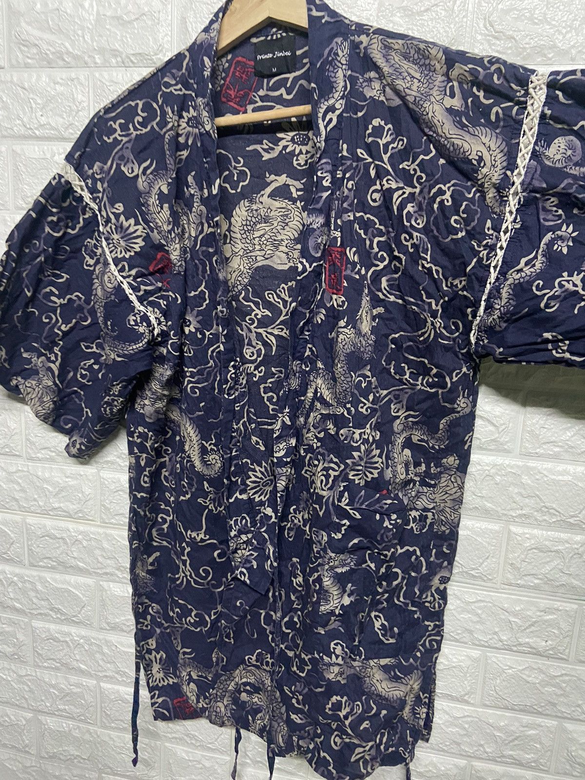 Japanese Brand Printe Jinbei Dragon Full Print Kimono Cardigan Jacket Size US M / EU 48-50 / 2 - 3 Thumbnail