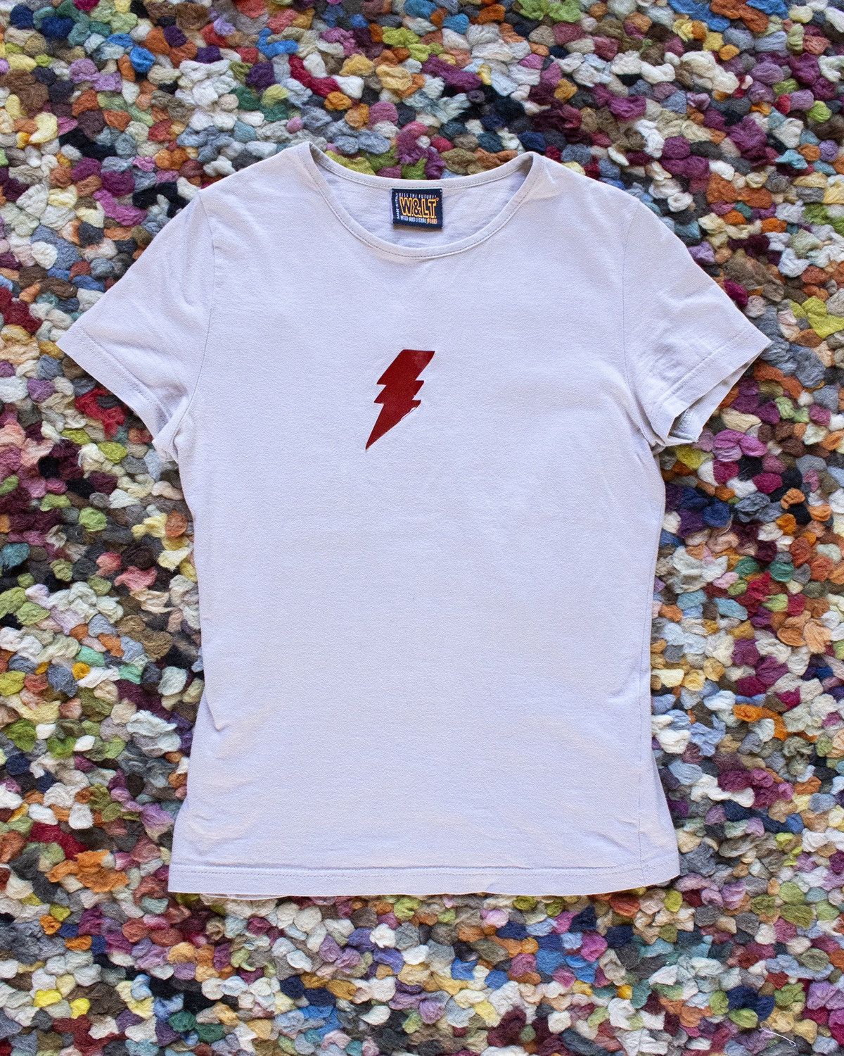 image of W Lt Walter Van Beirendonck x Walter Van Beirendonck Reflective Lightning Bolt Tee in Light Lilac, 