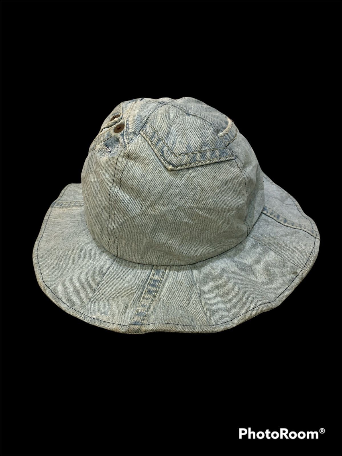 Levi's × Levi's Vintage Clothing LEVIS RED TAB HEAD WEAR SASHIKO PATCHES DENIM HAT Size ONE SIZE - 3 Thumbnail
