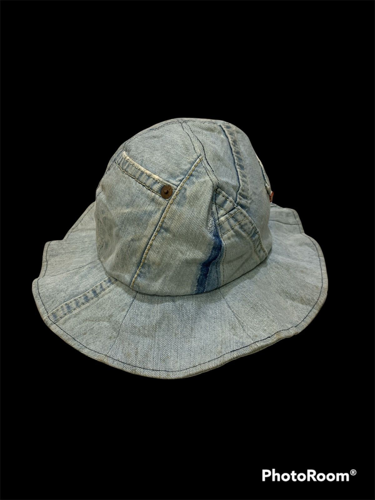 Levi's × Levi's Vintage Clothing LEVIS RED TAB HEAD WEAR SASHIKO PATCHES DENIM HAT Size ONE SIZE - 2 Thumbnail
