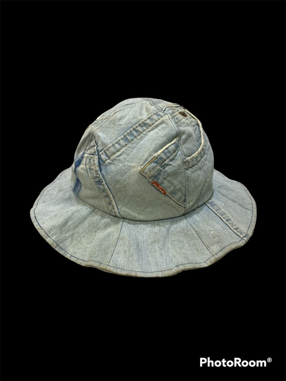 Levi's × Levi's Vintage Clothing LEVIS RED TAB HEAD WEAR SASHIKO PATCHES DENIM HAT Size ONE SIZE - 1 Thumbnail