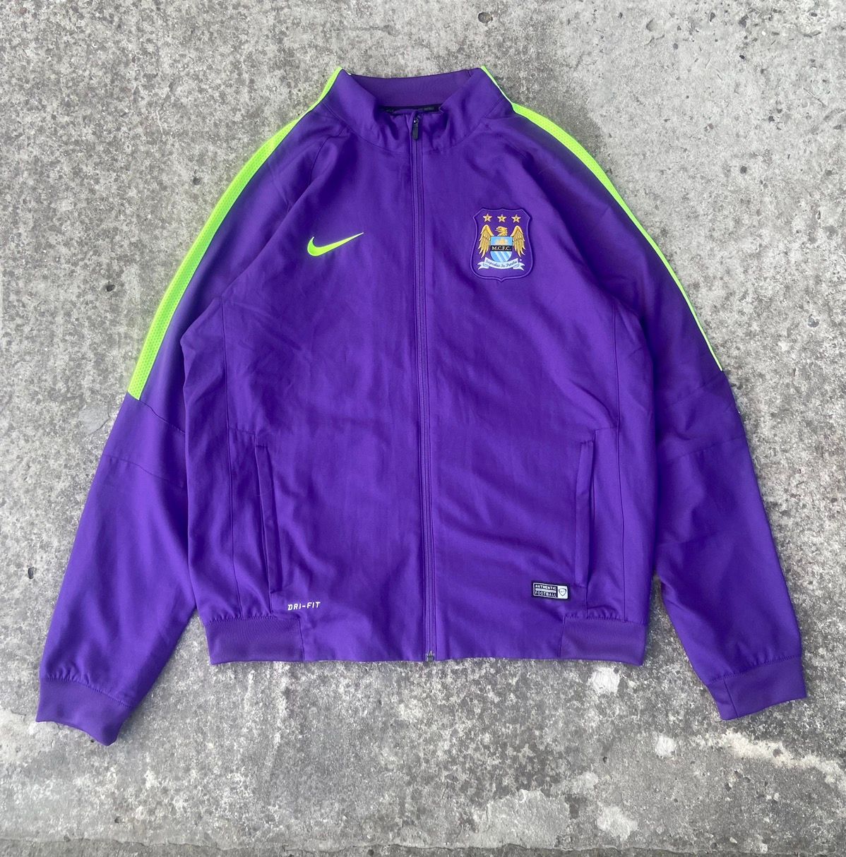 Pre-owned Nike X Soccer Jersey Vintage Nike Manchester City Jacket Zip Up Streetwear Soccer In Purple
