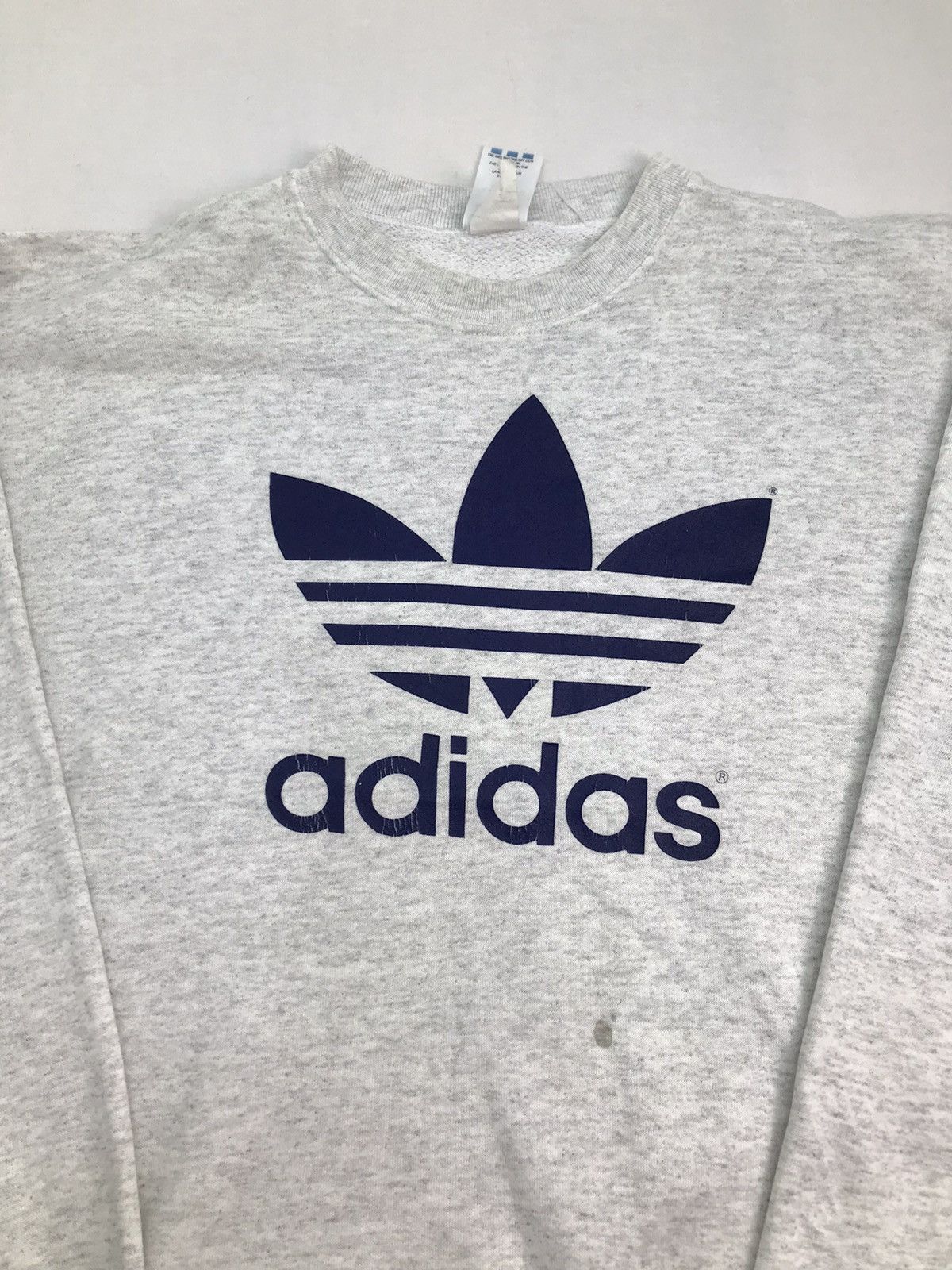 Adidas Vtg 90s Adidas Trefoil biglogo crewneck Sweat Size US L / EU 52-54 / 3 - 7 Thumbnail
