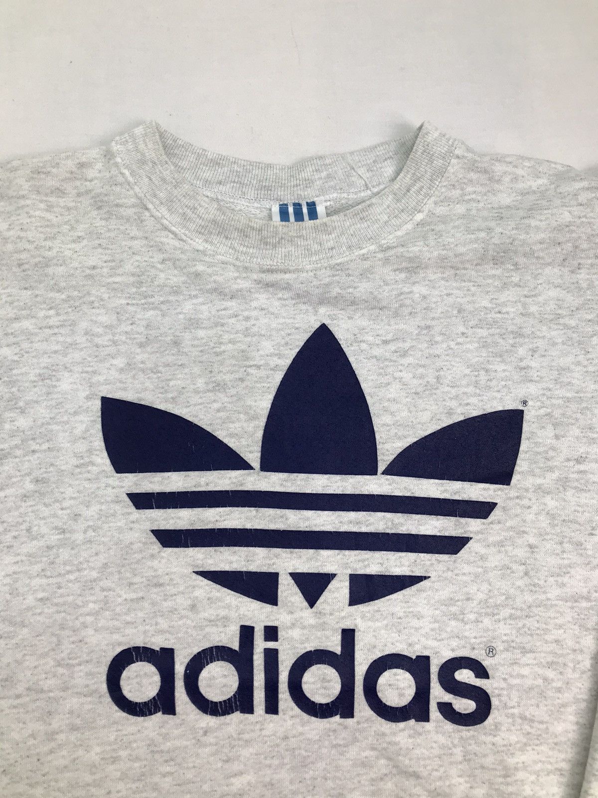 Adidas Vtg 90s Adidas Trefoil biglogo crewneck Sweat Size US L / EU 52-54 / 3 - 5 Thumbnail