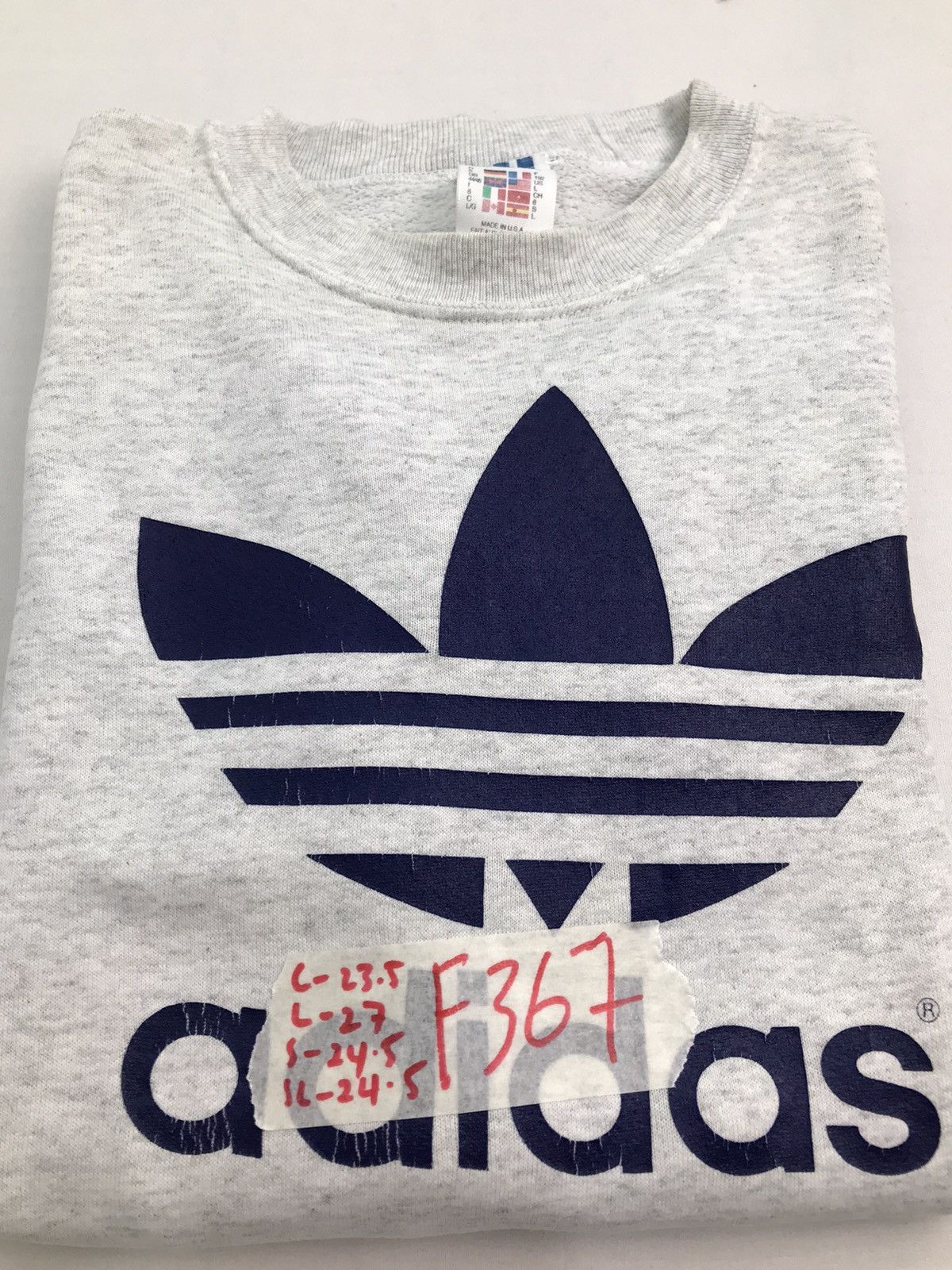 Adidas Vtg 90s Adidas Trefoil biglogo crewneck Sweat Size US L / EU 52-54 / 3 - 12 Thumbnail