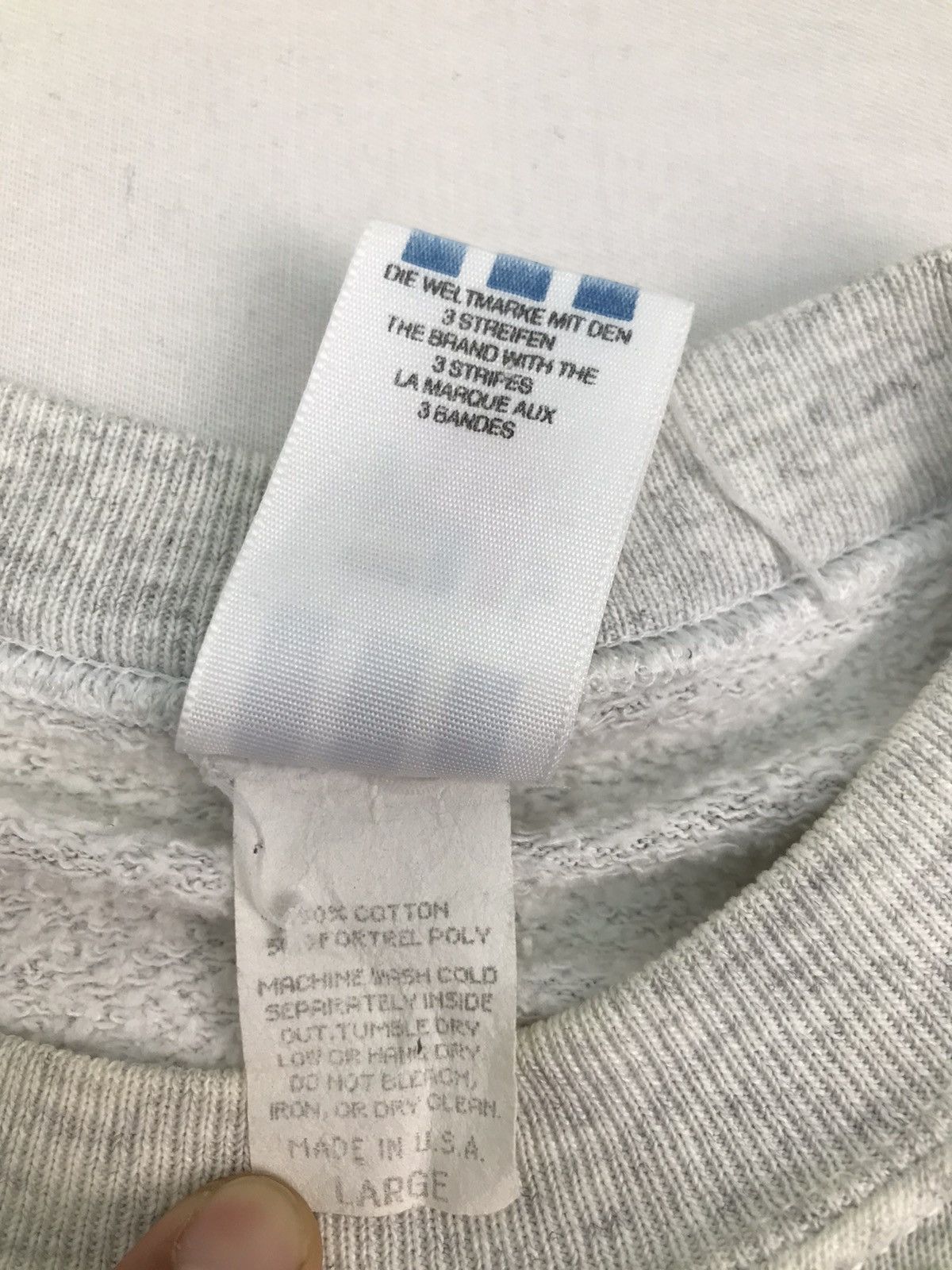 Adidas Vtg 90s Adidas Trefoil biglogo crewneck Sweat Size US L / EU 52-54 / 3 - 11 Thumbnail