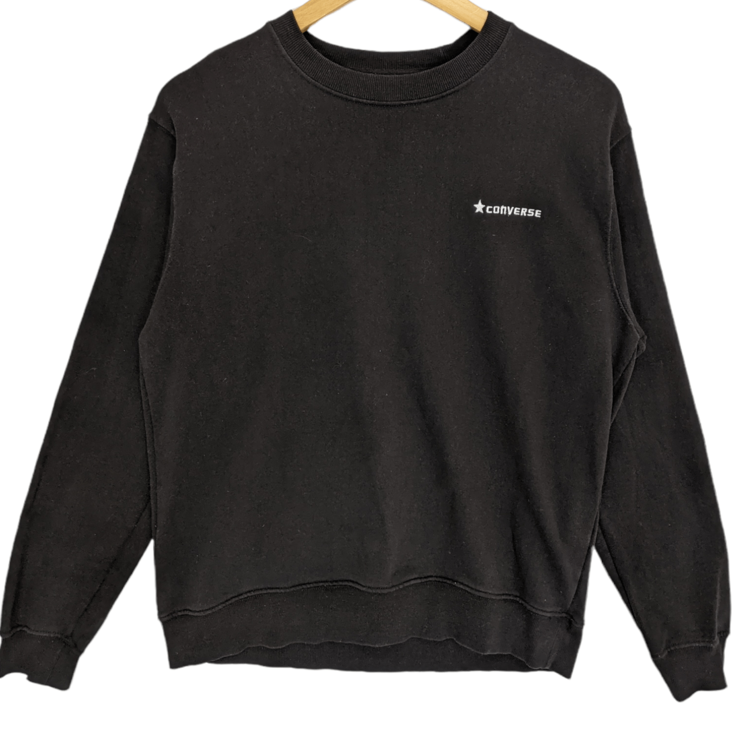 Converse CONVERSE Black Plain Jumper Sweatshirt Size L / US 10 / IT 46 - 2 Thumbnail