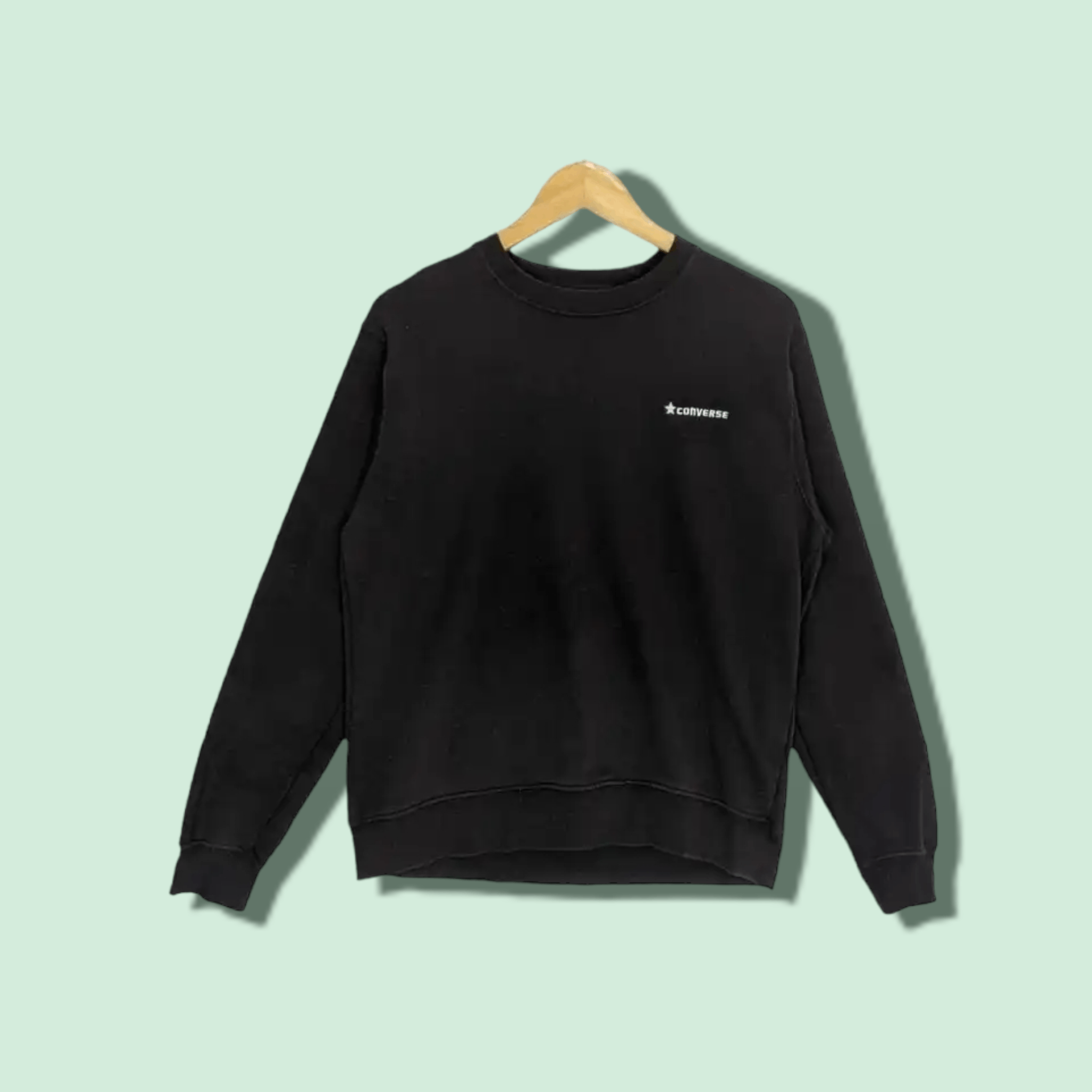 Converse CONVERSE Black Plain Jumper Sweatshirt Size L / US 10 / IT 46 - 1 Thumbnail