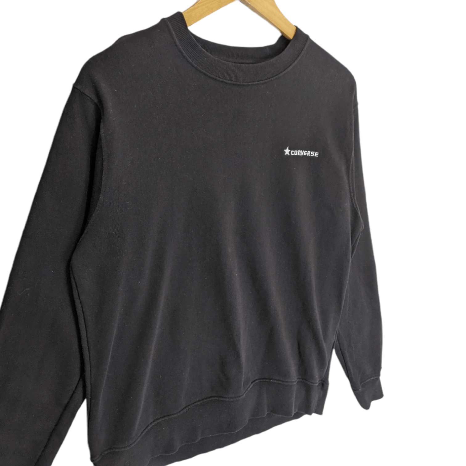 Converse CONVERSE Black Plain Jumper Sweatshirt Size L / US 10 / IT 46 - 3 Thumbnail