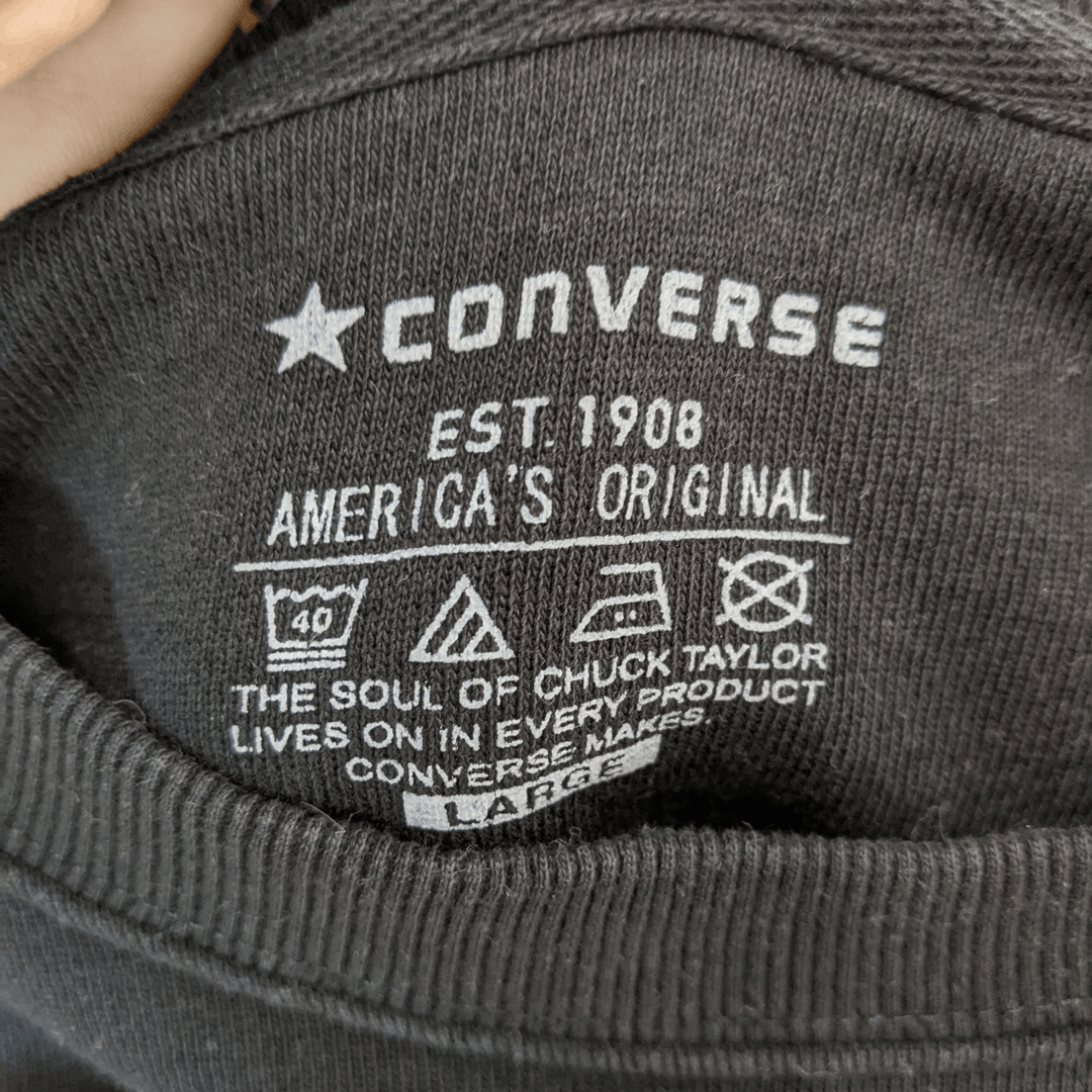 Converse CONVERSE Black Plain Jumper Sweatshirt Size L / US 10 / IT 46 - 7 Thumbnail