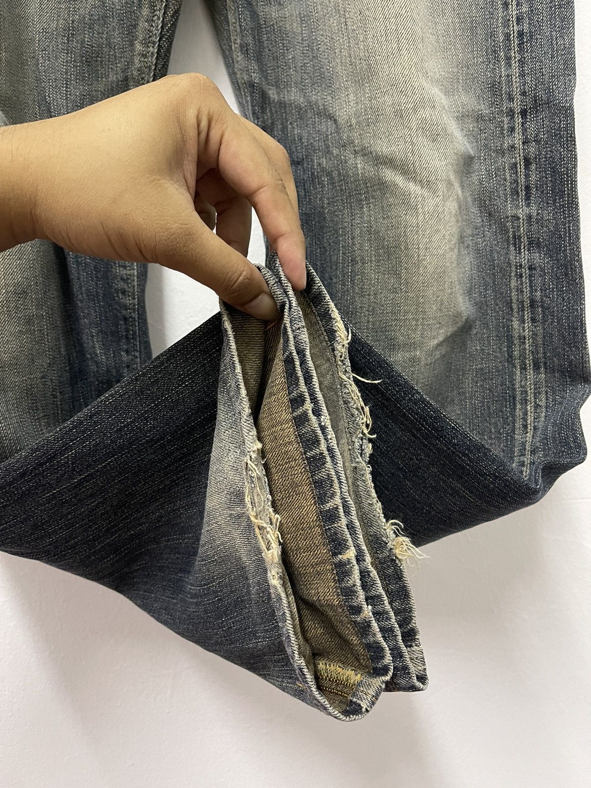Edwin × Vintage Vintage Edwin 505 Selvedge Distressed Jeans Size US 36 / EU 52 - 7 Thumbnail
