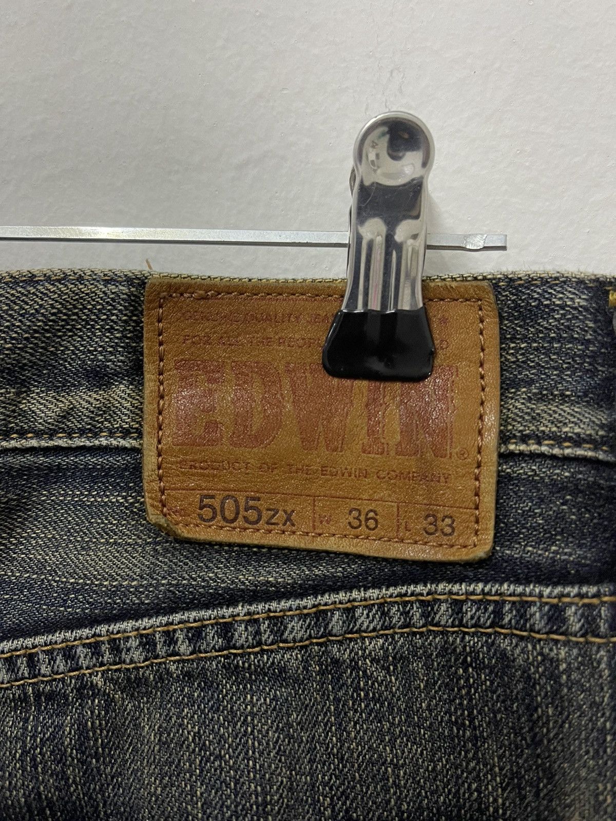Edwin × Vintage Vintage Edwin 505 Selvedge Distressed Jeans Size US 36 / EU 52 - 15 Thumbnail