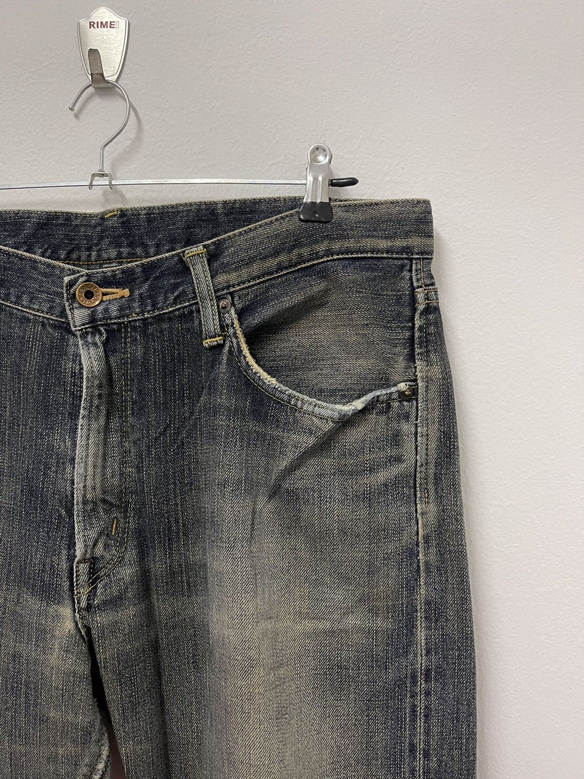 Edwin × Vintage Vintage Edwin 505 Selvedge Distressed Jeans Size US 36 / EU 52 - 5 Thumbnail