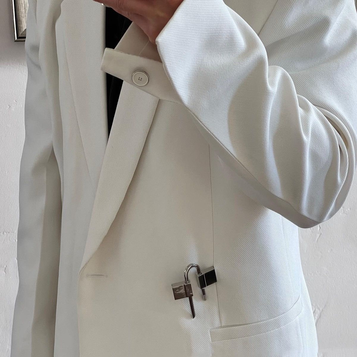 image of Givenchy Padlock Overcoat in White, Men's (Size Small)
