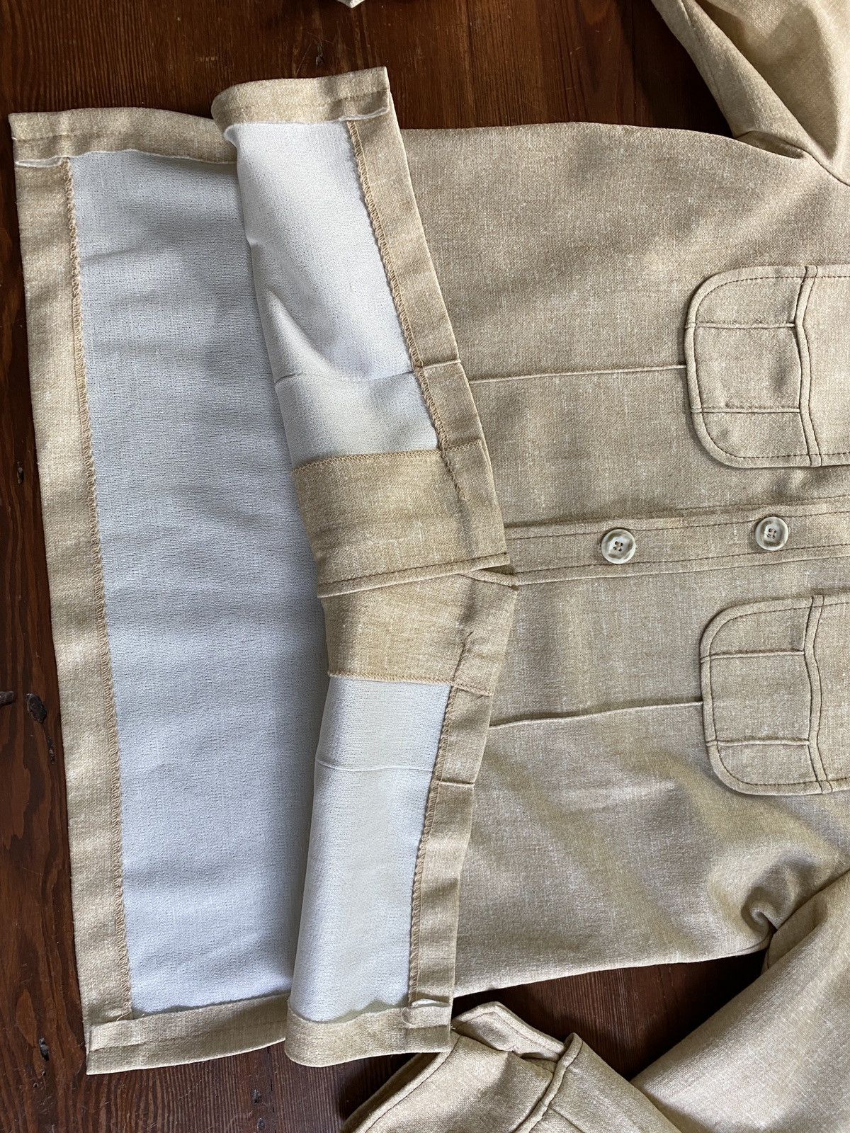 Donegal Tweed Vintage 50’s Donegal Light Beige Button Up Shirt Jacket Size US L / EU 52-54 / 3 - 4 Thumbnail