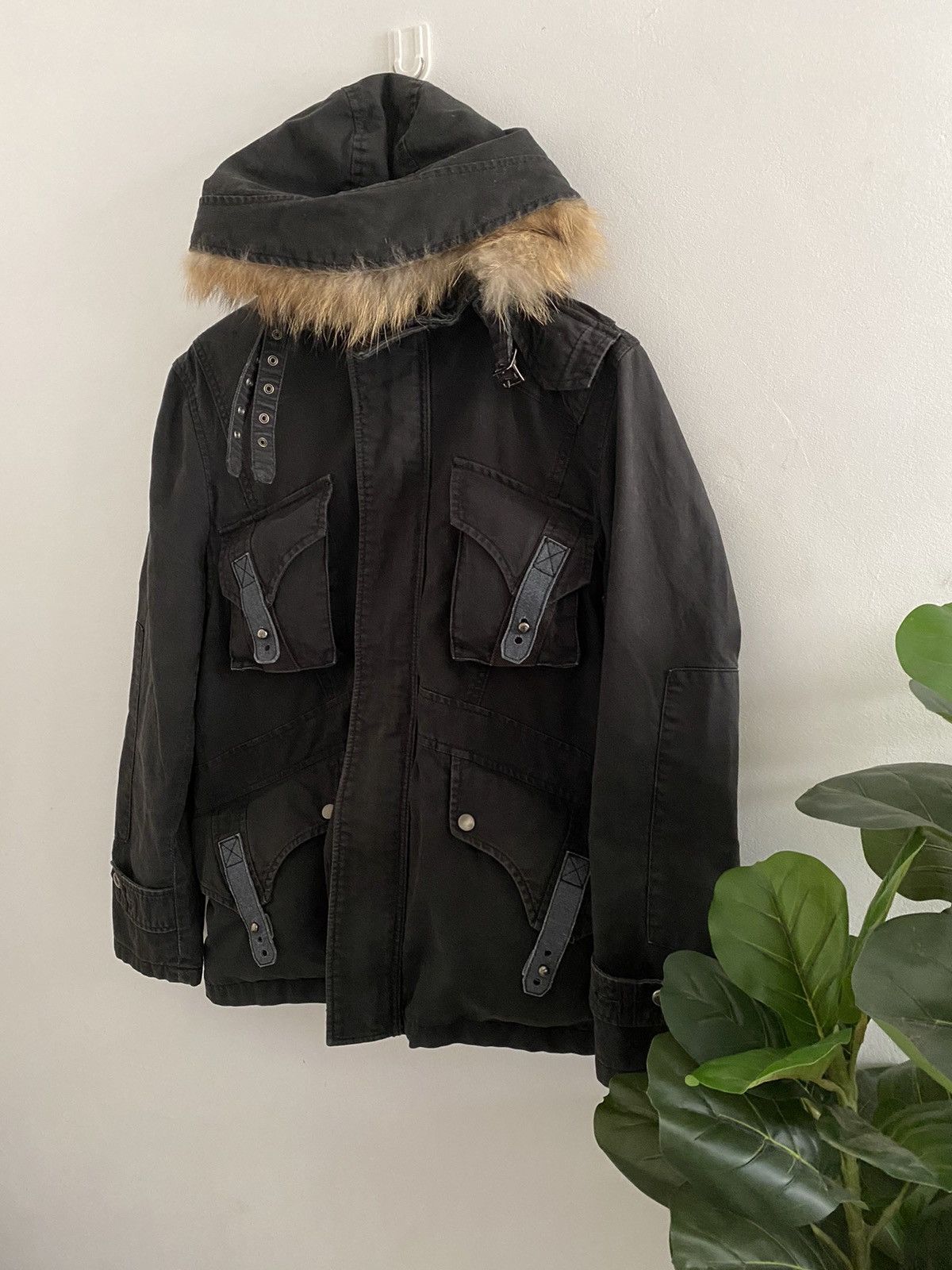 PPFM Military bondage punk Faux Fur Jacket + Miharayasuhiro