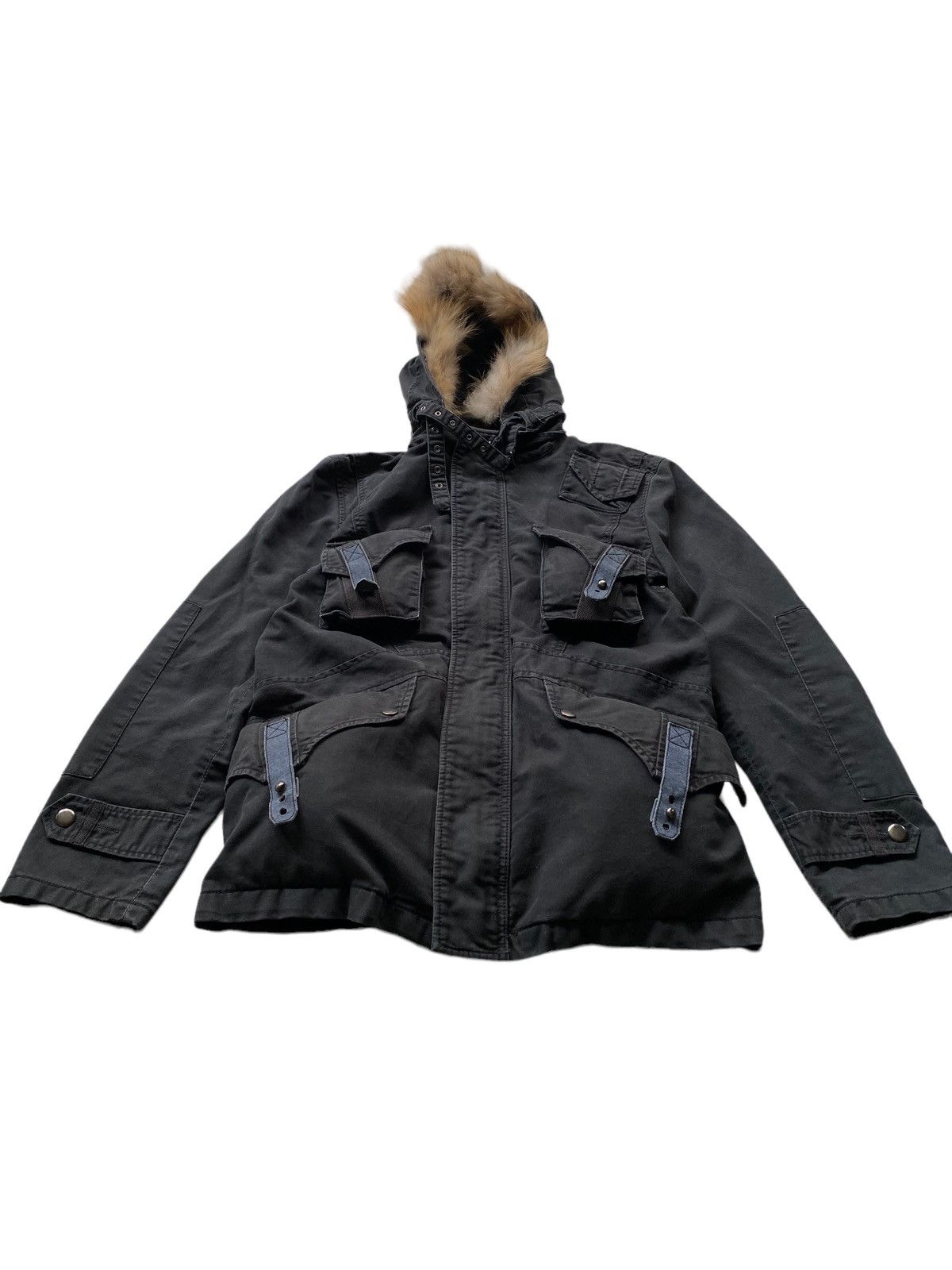 PPFM Military bondage punk Faux Fur Jacket + Miharayasuhiro