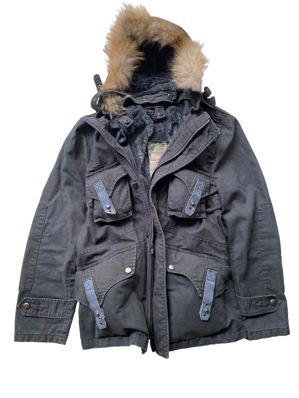 PPFM mods coat archive fur military ギミック PPFM Military bondage punk Faux Fur Jacket + Miharayasuhiro