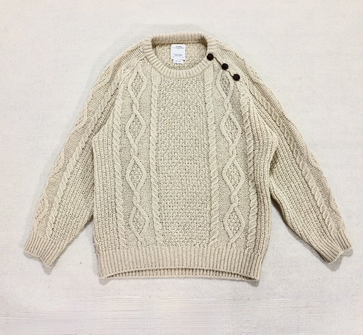 Visvim Visvim 20aw Bollard Crew Knit Size3 Ivory | Grailed